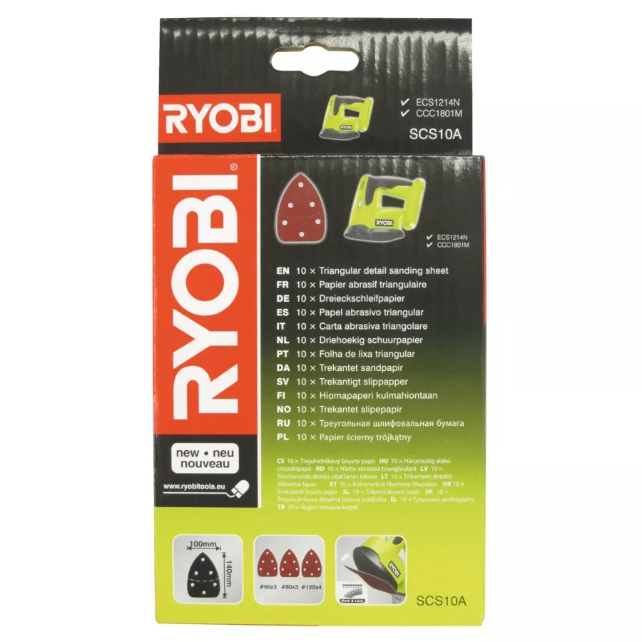 lot de 10 abrasifs SCS10A réf. 5132002675 Ryobi